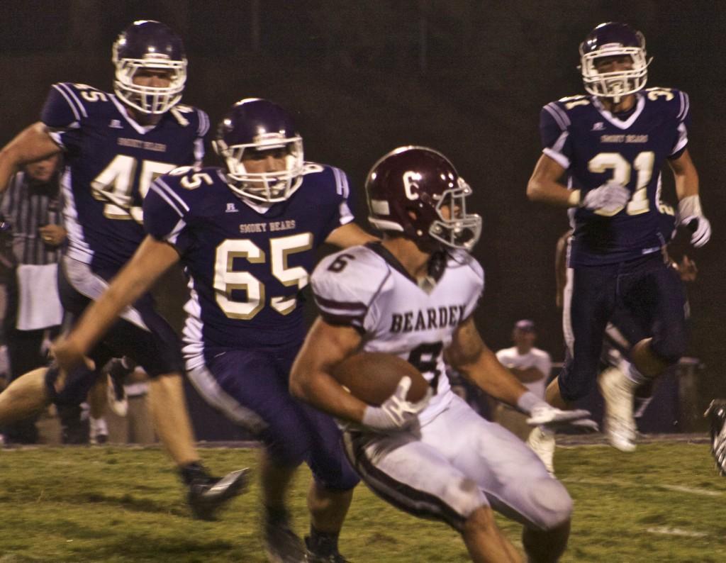 Malachi+Horton+looks+for+running+room+against+Sevier+County.+The+senior+gained+219+yards+and+scored+twice+--+all+in+the+first+half.