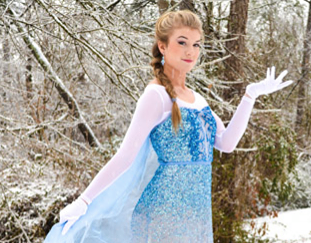 Bearden senior Merrielle Luepke poses as Disney princess Elsa during one of the February snow days.