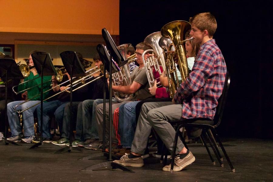 The Bearden band rehearses Star Wars, which they will play at their upcoming concert.