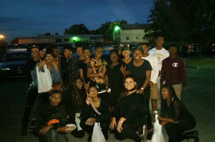Black, Proud, and Aware members gather after participating in Beardens Fall Festival.
