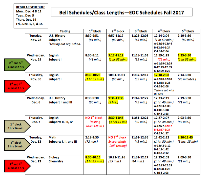 Bearden releases bell schedule adjustments for TN Ready state testing