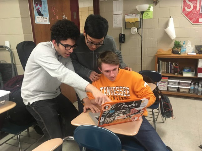 Caleb Cho, Ben Whitaker, and Monty Kammona are in awe of Bearden's new esports club.