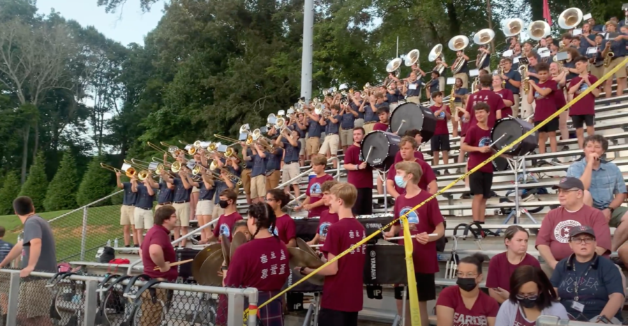 Beardens marching band performs in the stand at Oak Ridge earlier this year.