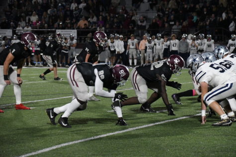 Beardens defense lines up before a play against rival Farragut last week.