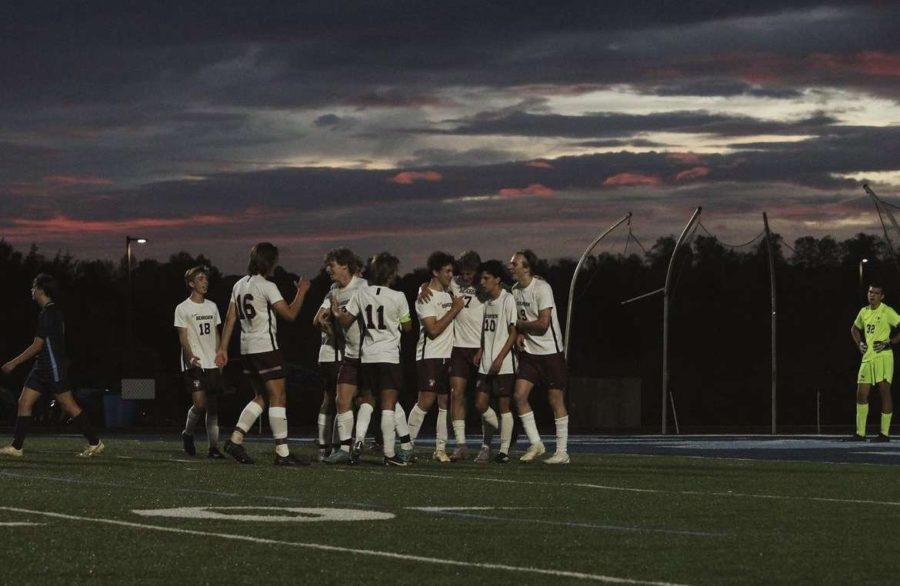 Bearden celebrates a goal in its 5-0 win over Hardin Valley earlier this year.