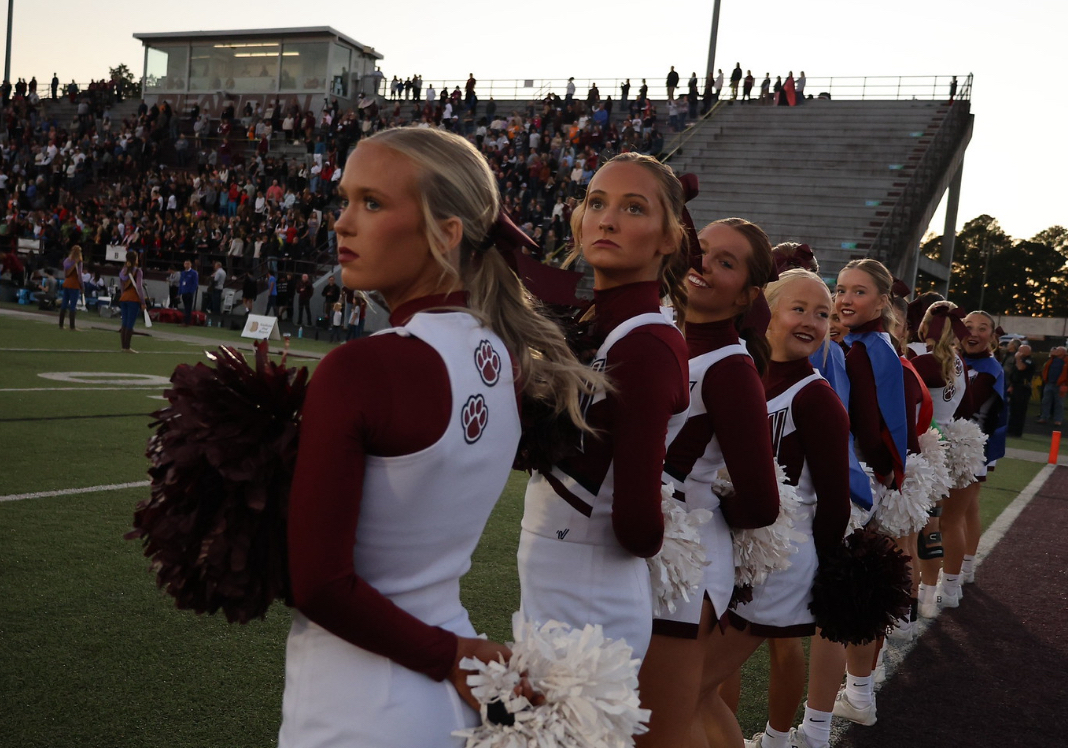 The Bearden cheer team gets ready for the National Anthem before Bearden's 35-6 win over Oak Ridge.