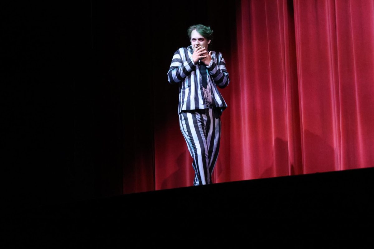 Senior Brogan Armstrong hosted Annual Skits as Beetlejuice last week.