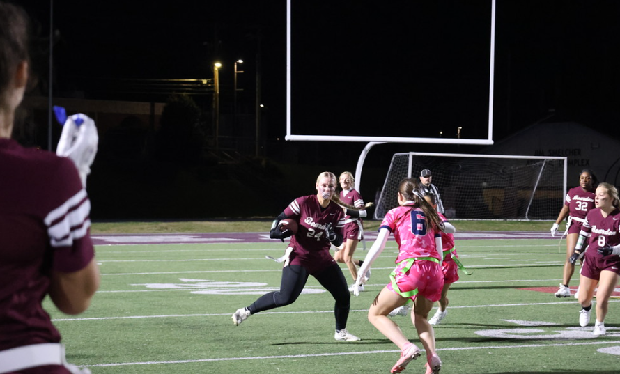 Lainey Cox looks to make a defender miss in Bearden's recent game against Anderson County.