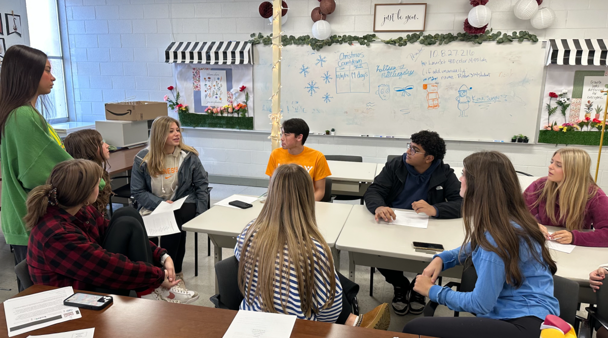 Bearden DECA students meet one morning before school.