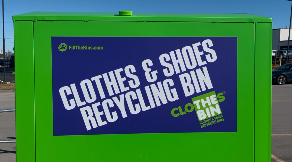 Bearden students can recycle their old clothes at the new bin on campus.