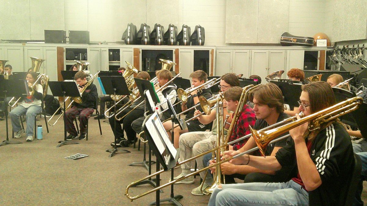 Bearden's band rehearses for their winter concert.